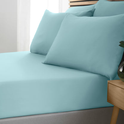 Catherine Lansfield So Soft Non-Iron Fitted Sheet - Duck Egg
