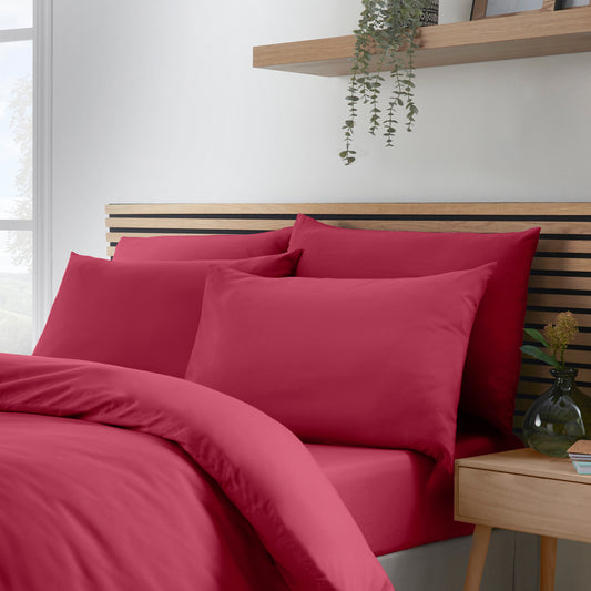 Catherine Lansfield So Soft Non-Iron Fitted Sheet - Hot Pink