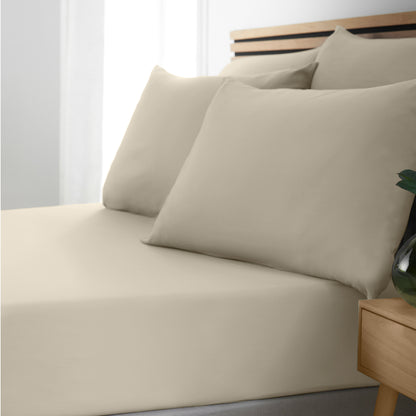 Catherine Lansfield So Soft Non-Iron Fitted Sheet - Natural
