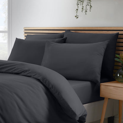 Catherine Lansfield So Soft Non-Iron Duvet Cover Set - Black