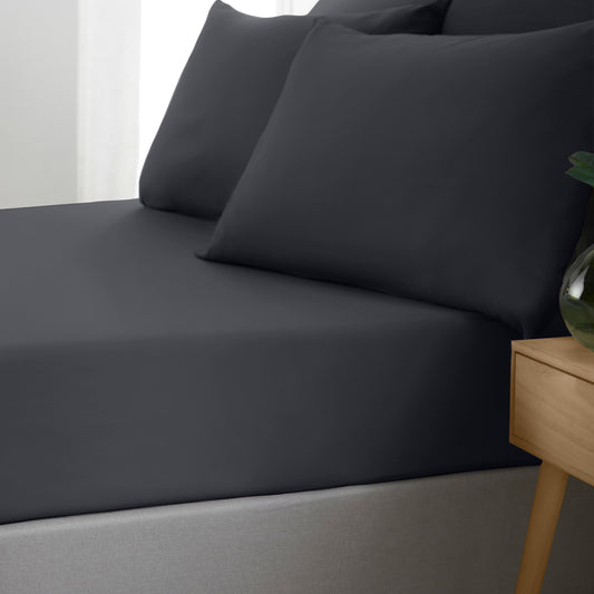 Catherine Lansfield So Soft Non-Iron Fitted Sheet - Black