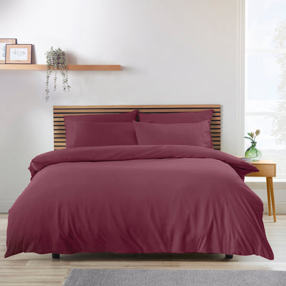 Catherine Lansfield So Soft Non-Iron Duvet Cover Set - Burgundy