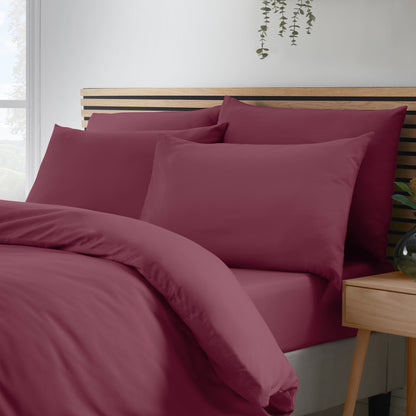 Catherine Lansfield So Soft Non-Iron Duvet Cover Set - Burgundy