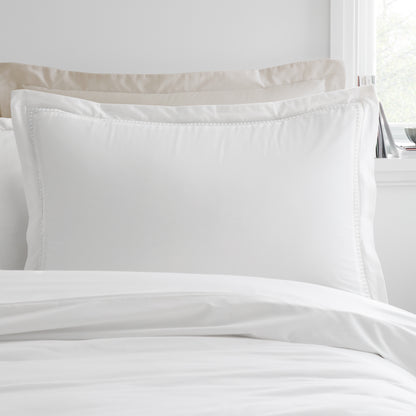 Bianca Oxford Lace Trim Duvet Cover Set - White