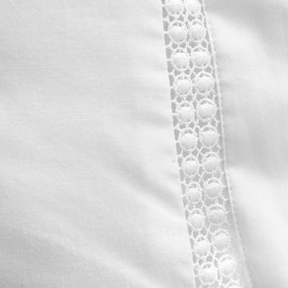 Bianca Oxford Lace Trim Duvet Cover Set - White
