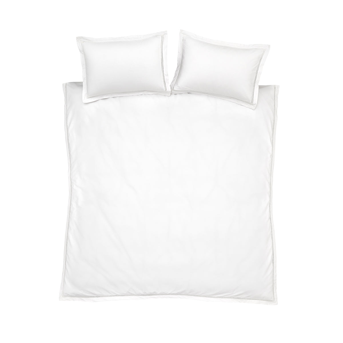 Bianca Oxford Lace Trim Duvet Cover Set - White