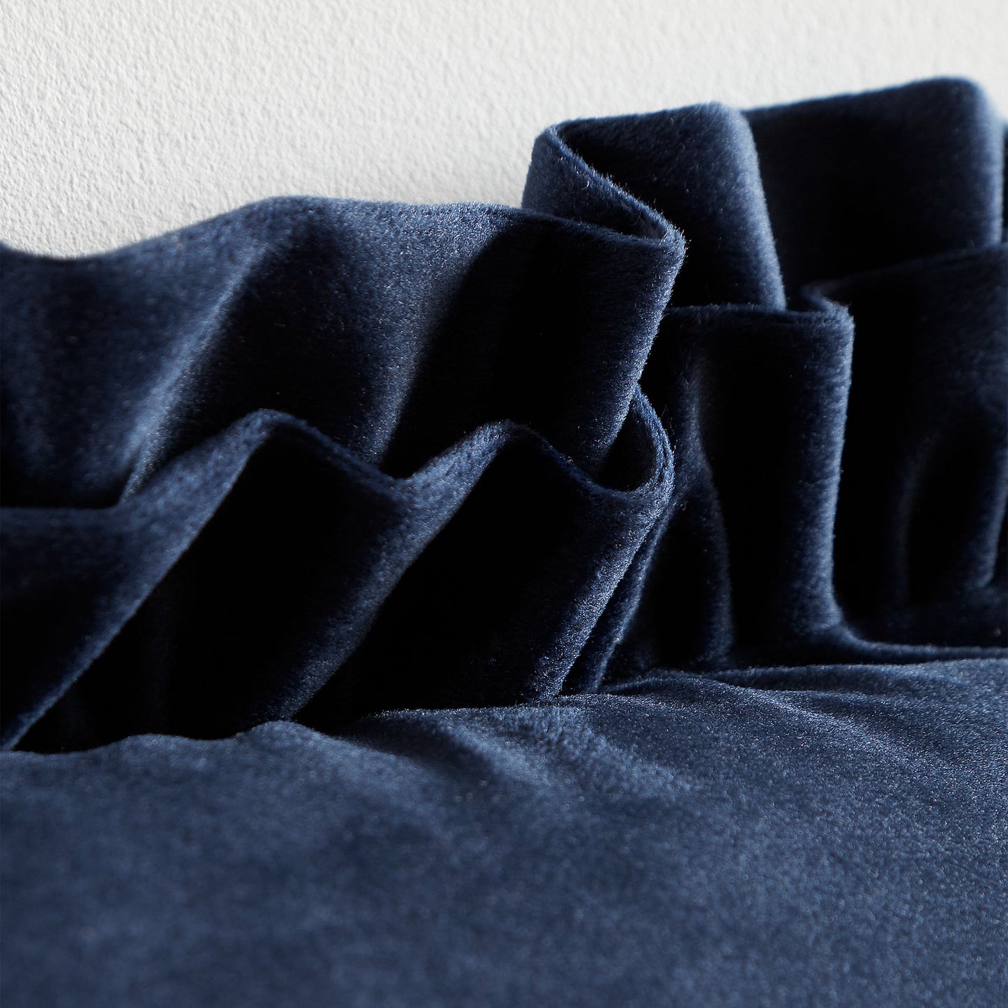 Catherine Lansfield So Soft Velvet Touch Double Frill Filled Cushion - Navy