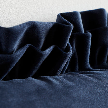 Catherine Lansfield So Soft Velvet Touch Double Frill Filled Cushion - Navy