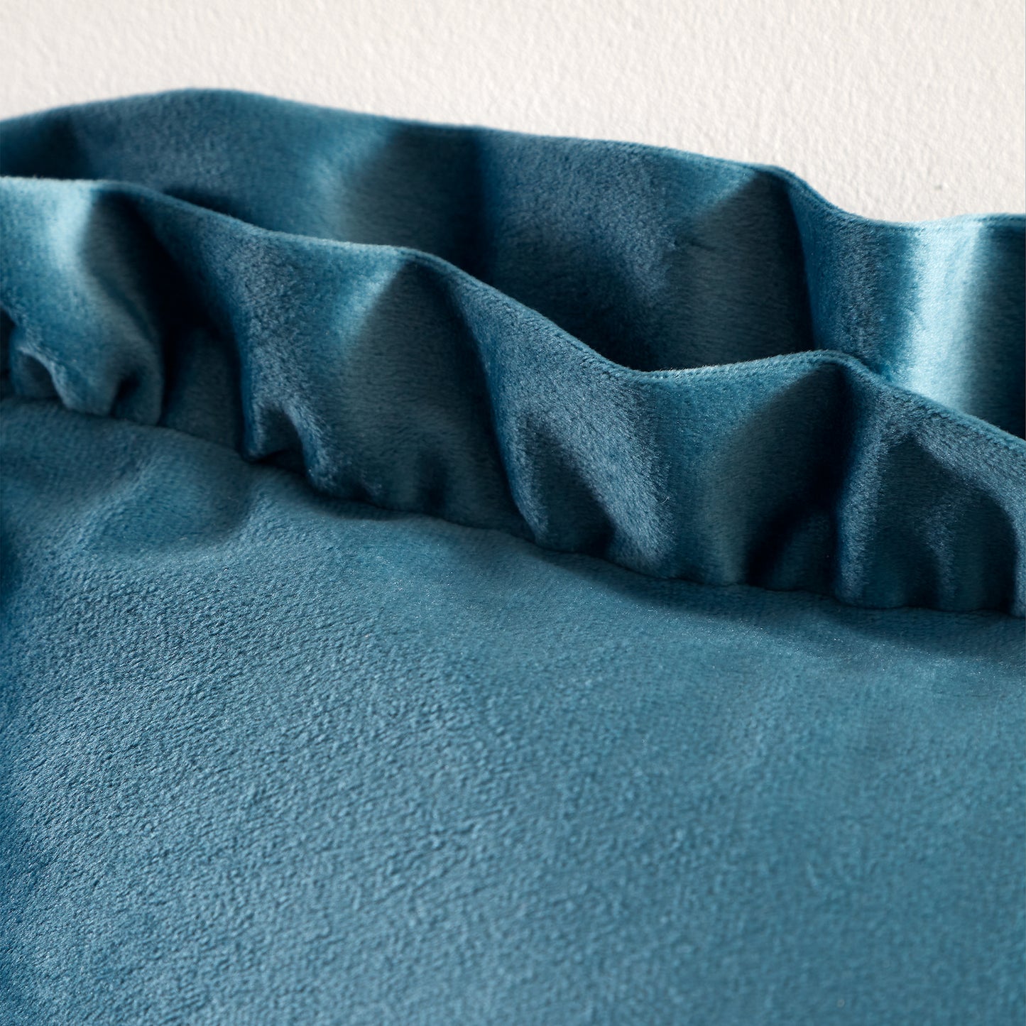 Catherine Lansfield So Soft Velvet Touch Double Frill Filled Cushion - Teal