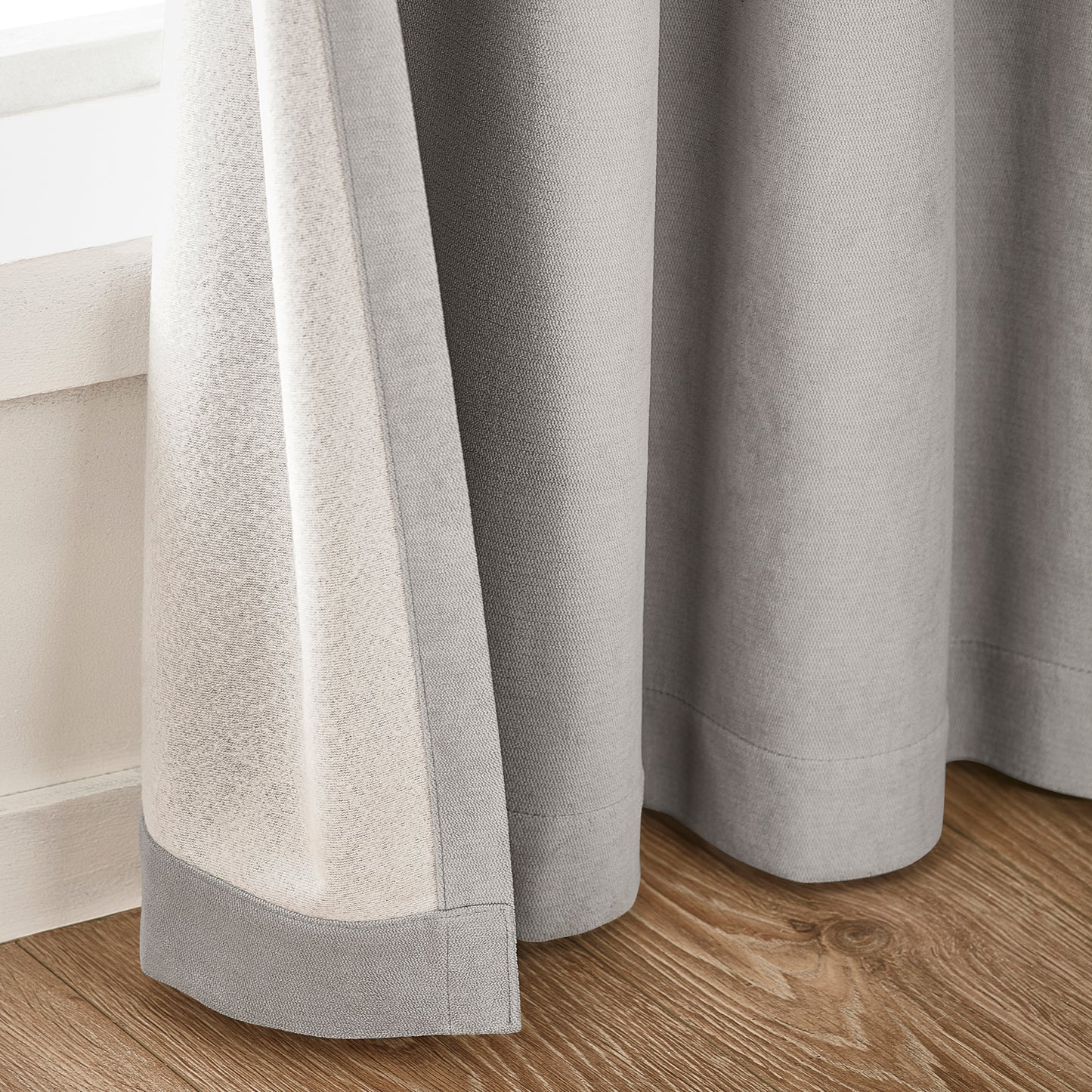 Catherine Lansfield Wilson Velvet Blackout Thermal Eyelet Curtains - Grey