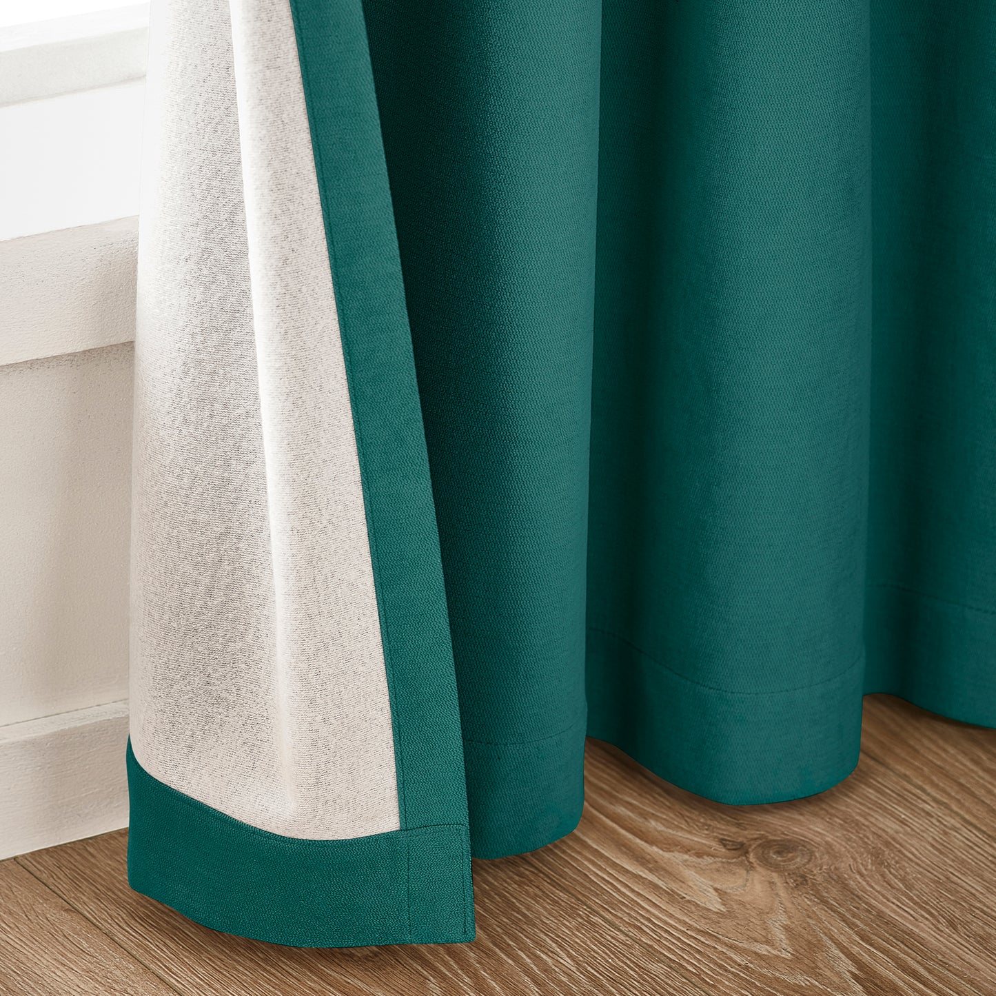 Catherine Lansfield Wilson Velvet Blackout Thermal Eyelet Curtains - Green