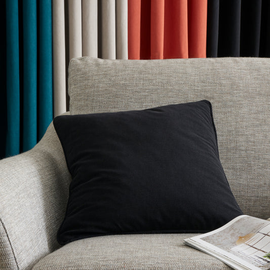 Catherine Lansfield Wilson Velvet Filled Cushion - Black