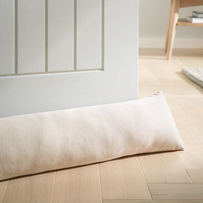 Catherine Lansfield Wilson Velvet Draught Excluder - Natural