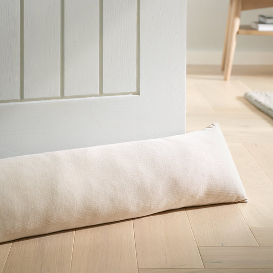 Catherine Lansfield Wilson Velvet Draught Excluder - Natural