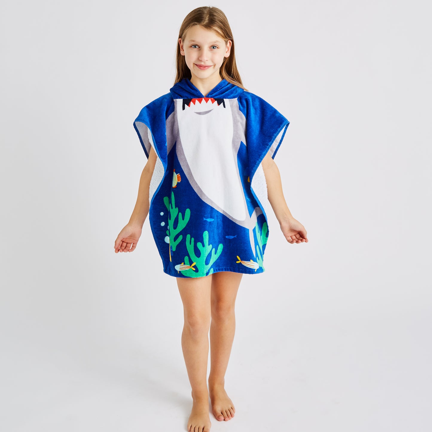 Catherine Lansfield Shark Hooded Poncho Towel