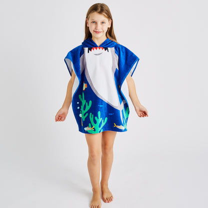 Catherine Lansfield Shark Hooded Poncho Towel