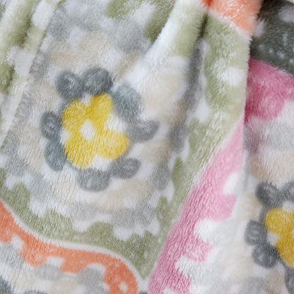 Catherine Lansfield Crochet Print Throw - Green