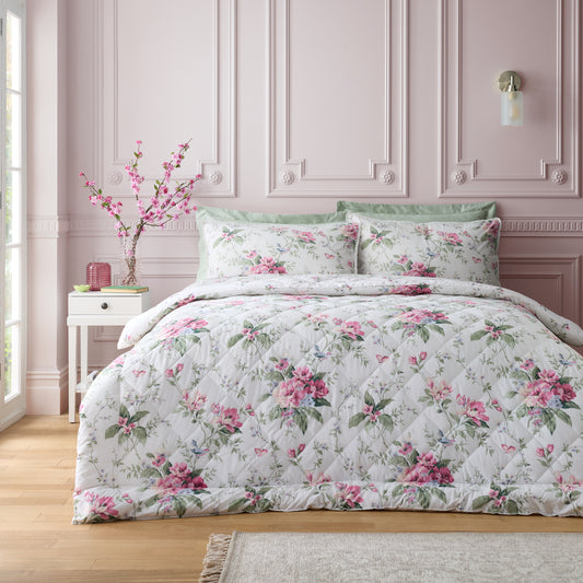 Bridgerton Penelope Floral Bedspread - Cream