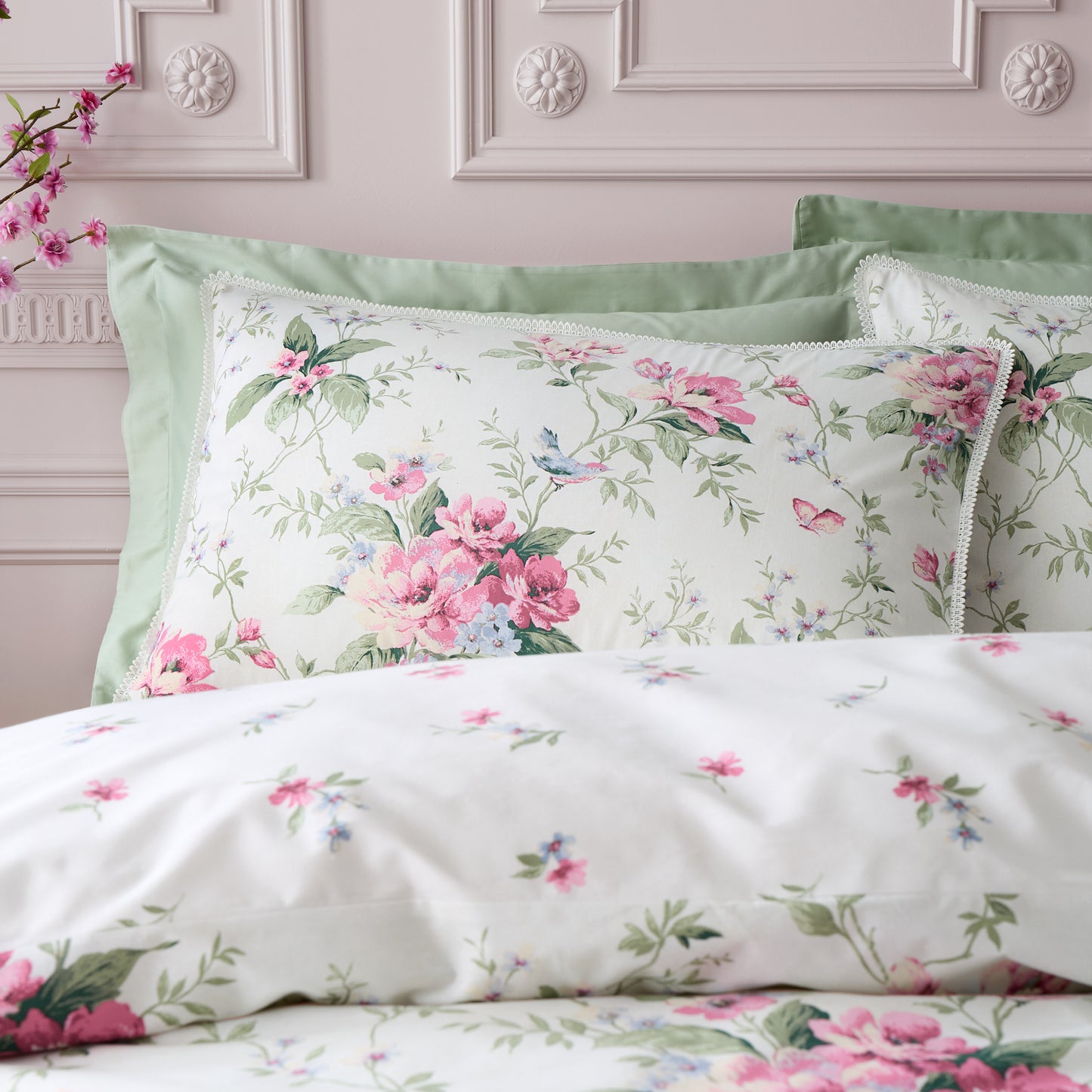 Bridgerton Penelope Floral Duvet Cover Set - Cream