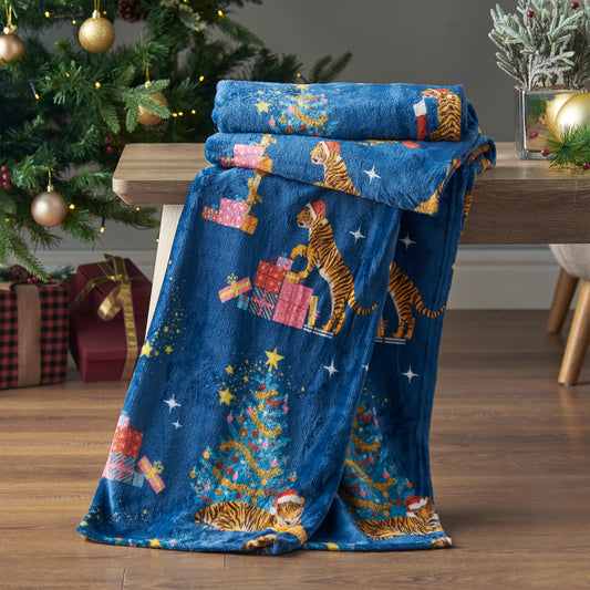 Catherine Lansfield Christmas Tiger Throw