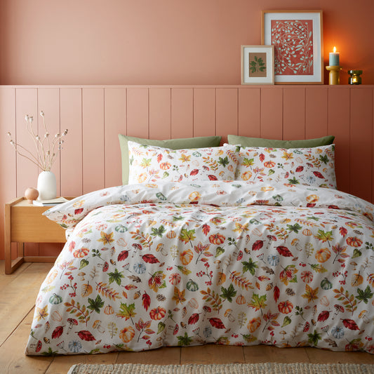 Catherine Lansfield Autumn Pumpkins Duvet Cover Set - Orange