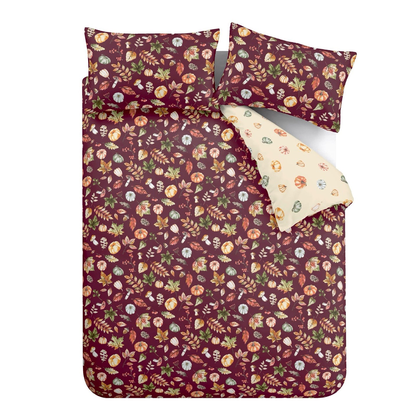 Catherine Lansfield Autumn Pumpkins Duvet Cover Set - Plum