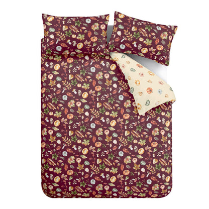 Catherine Lansfield Autumn Pumpkins Duvet Cover Set - Plum