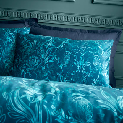 Bridgerton Regal Birds Duvet Cover Set - Teal