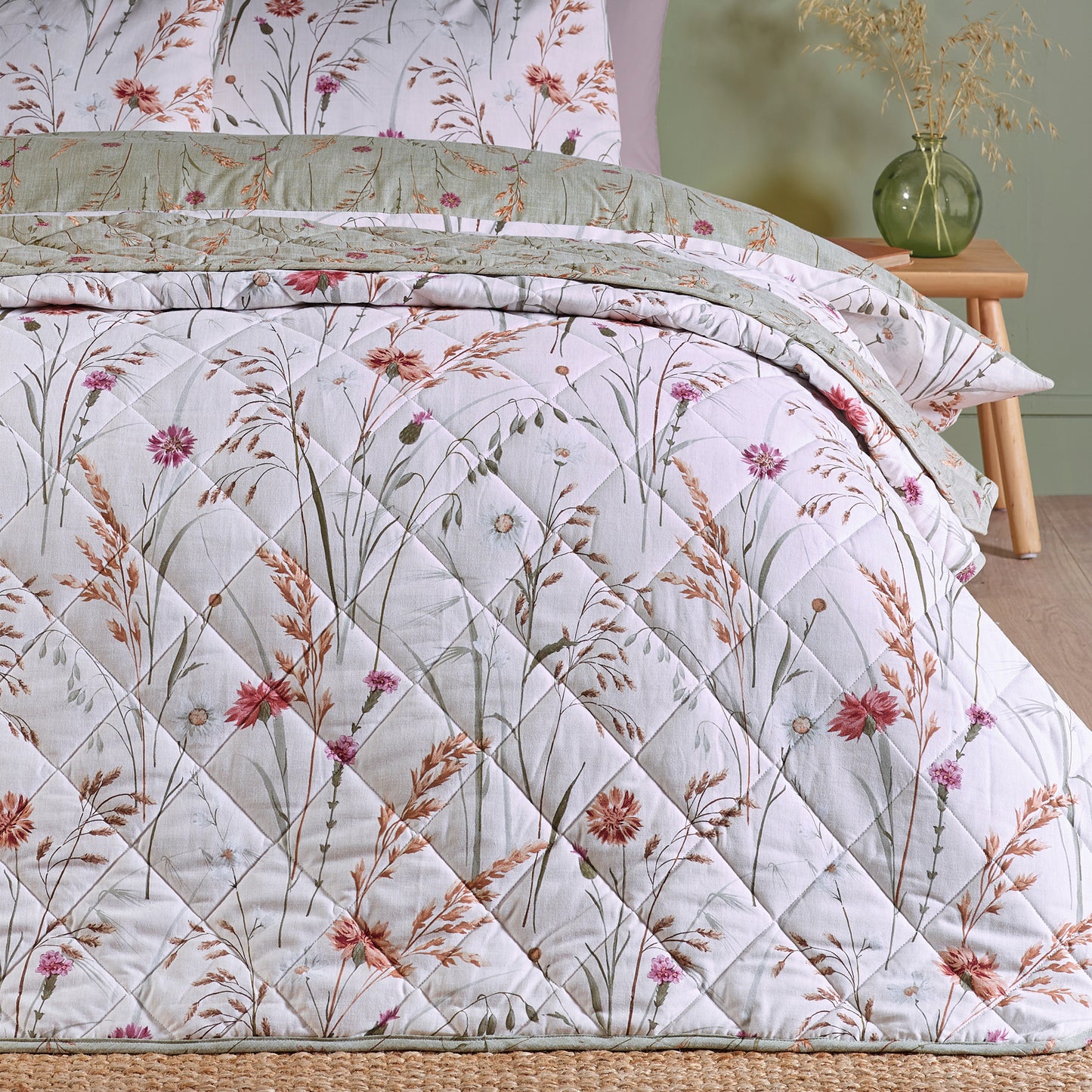 Catherine Lansfield Brushed Grasmere Floral Bedspread
