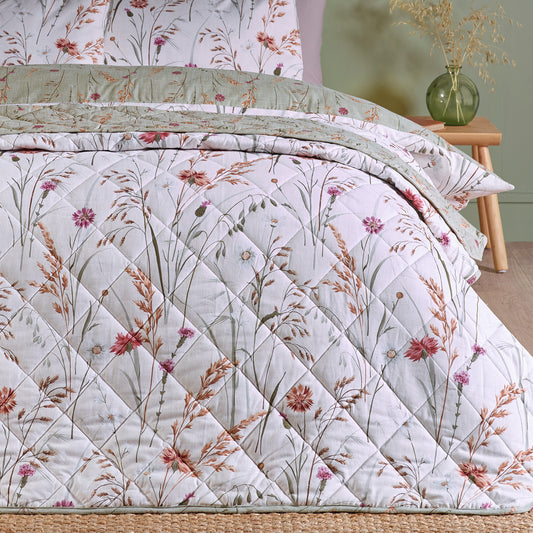 Catherine Lansfield Brushed Grasmere Floral Bedspread