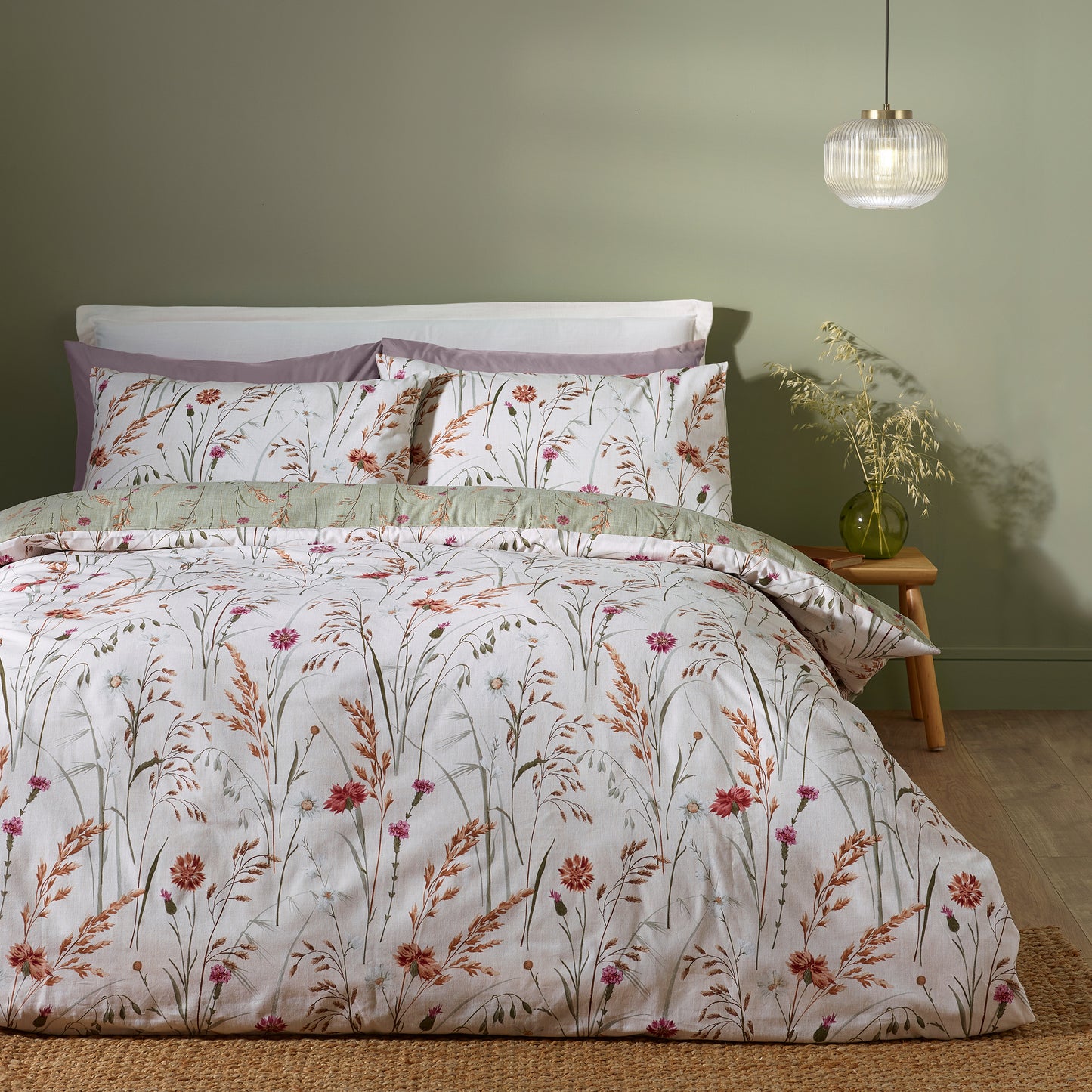 Catherine Lansfield Brushed Grasmere Floral Duvet Cover Set