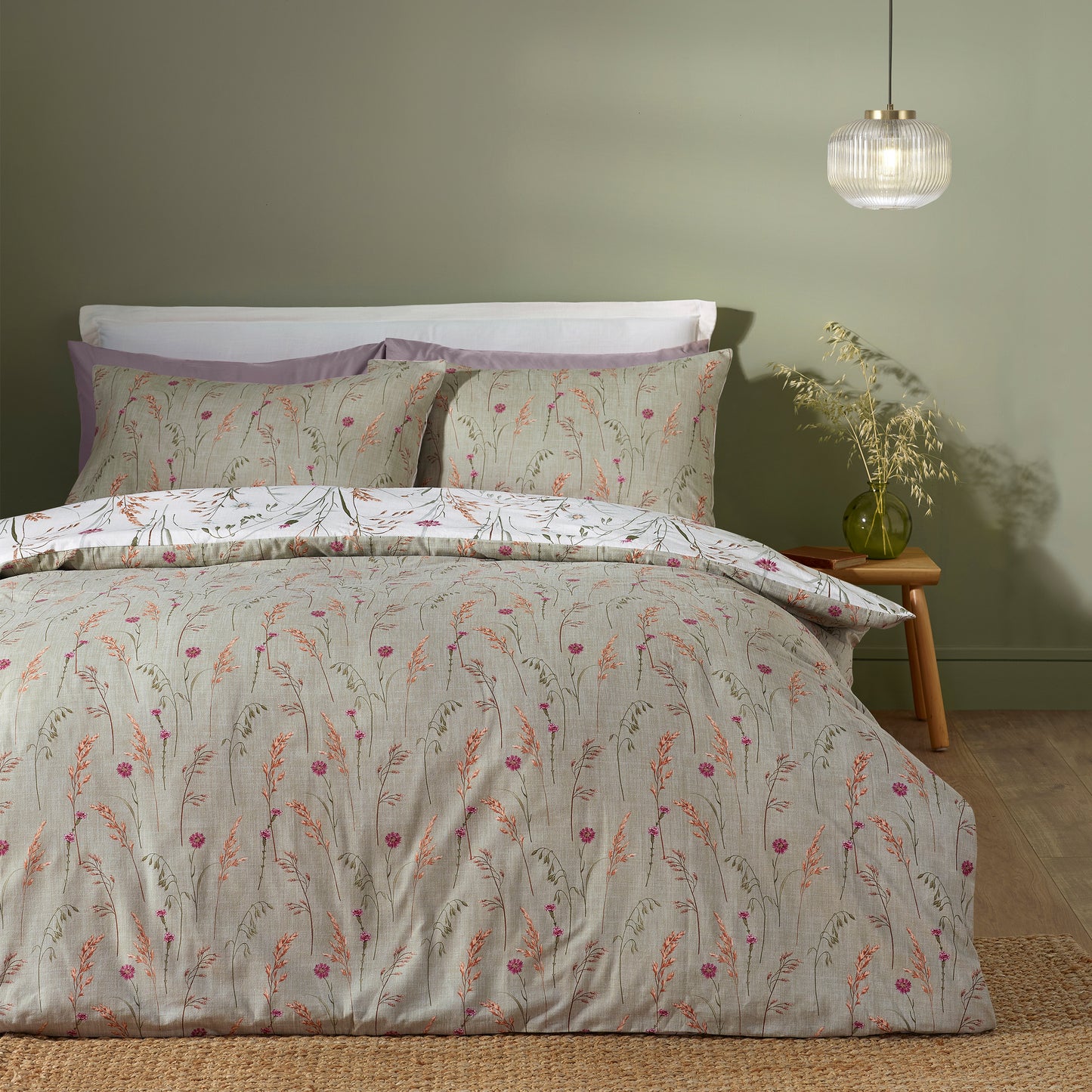 Catherine Lansfield Brushed Grasmere Floral Duvet Cover Set