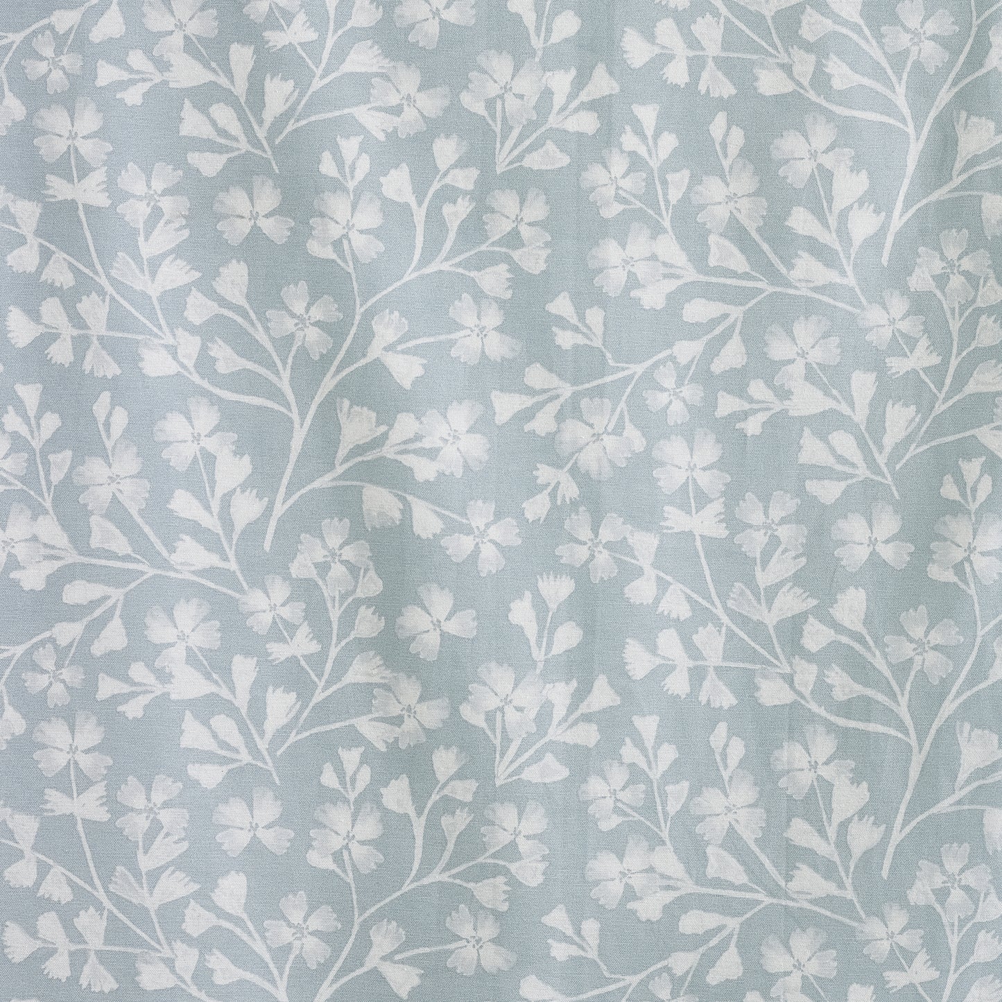 Catherine Lansfield Brooke Floral Pencil Pleat Curtains - Duck Egg