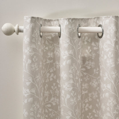 Catherine Lansfield Brooke Floral Eyelet Curtains - Natural