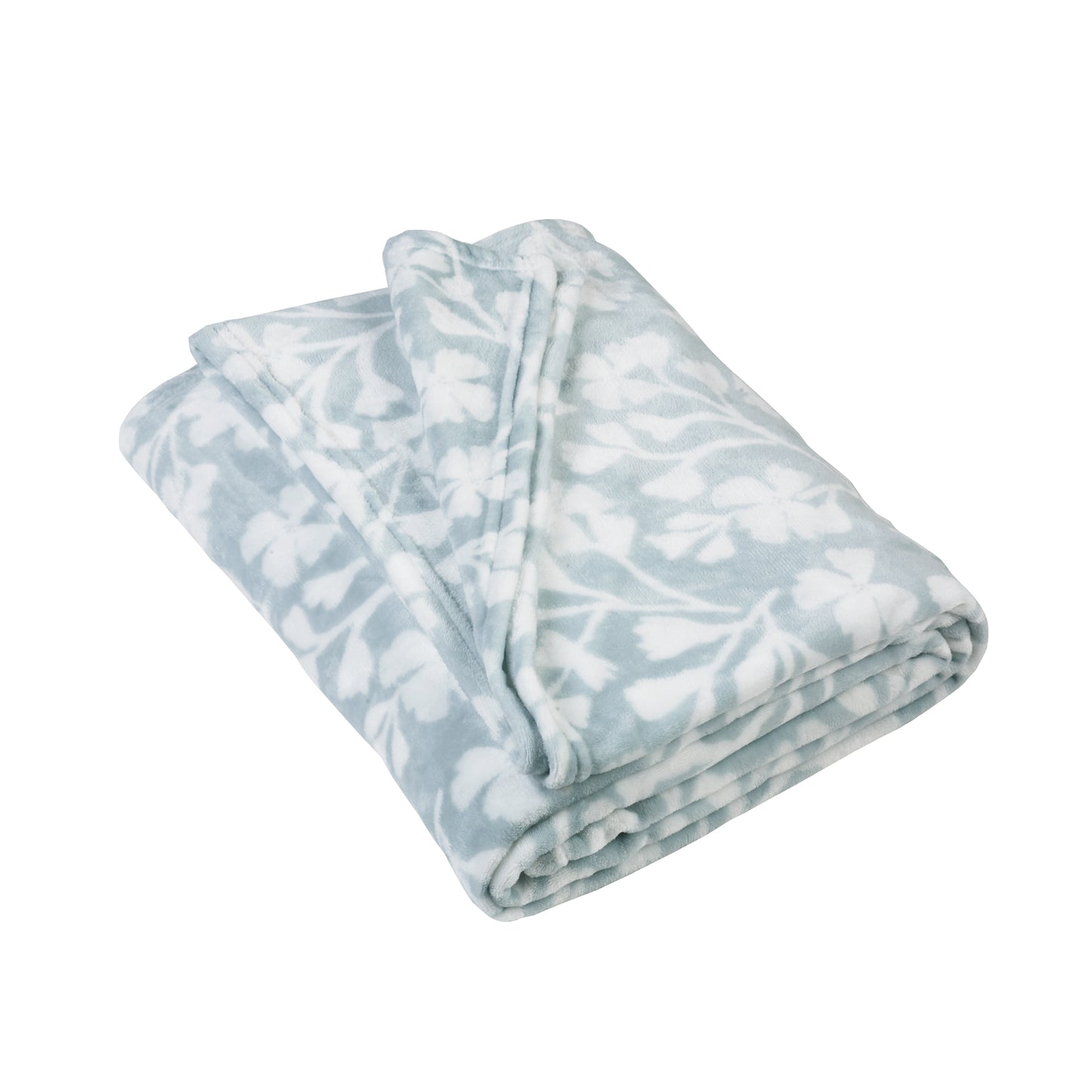 Catherine Lansfield Brooke Floral Throw - Duck Egg