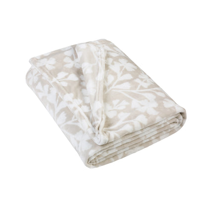 Catherine Lansfield Brooke Floral Throw - Natural