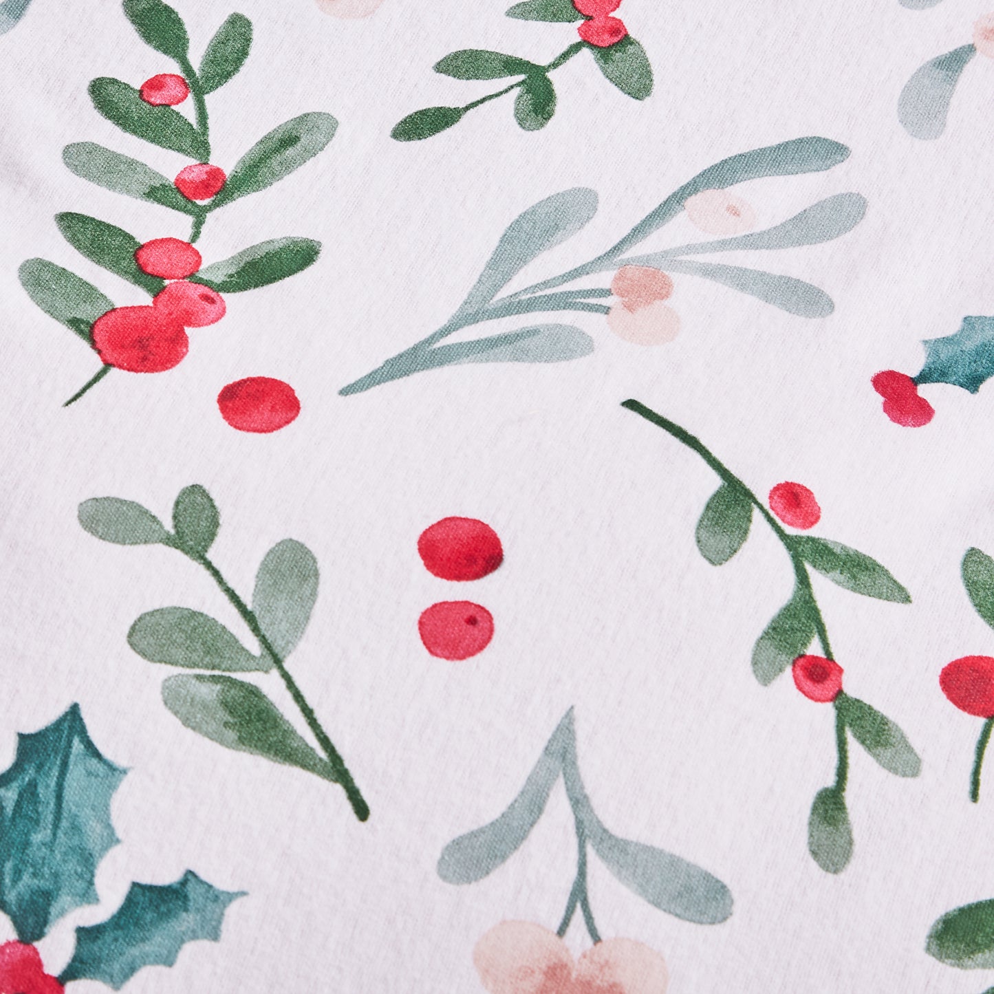 Catherine Lansfield Brushed Christmas Holly & Mistletoe Duvet Cover Set