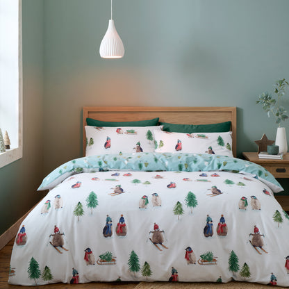 Catherine Lansfield Brushed Snowy Penguin Duvet Cover Set