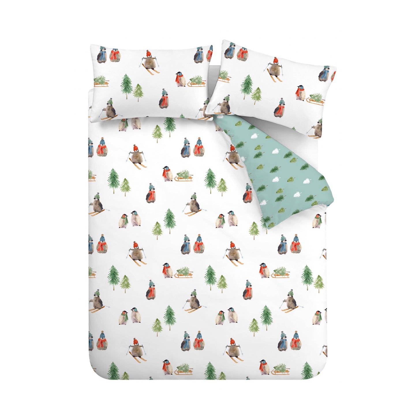 Catherine Lansfield Brushed Snowy Penguin Duvet Cover Set