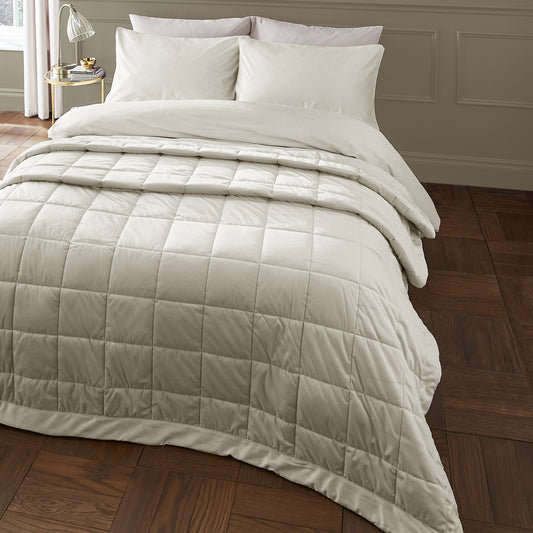 Catherine Lansfield Kingsley Matt Velvet Bedspread - Cream