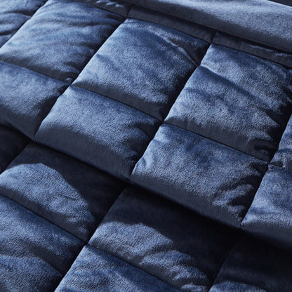 Catherine Lansfield Kingsley Matt Velvet Bedspread - Navy