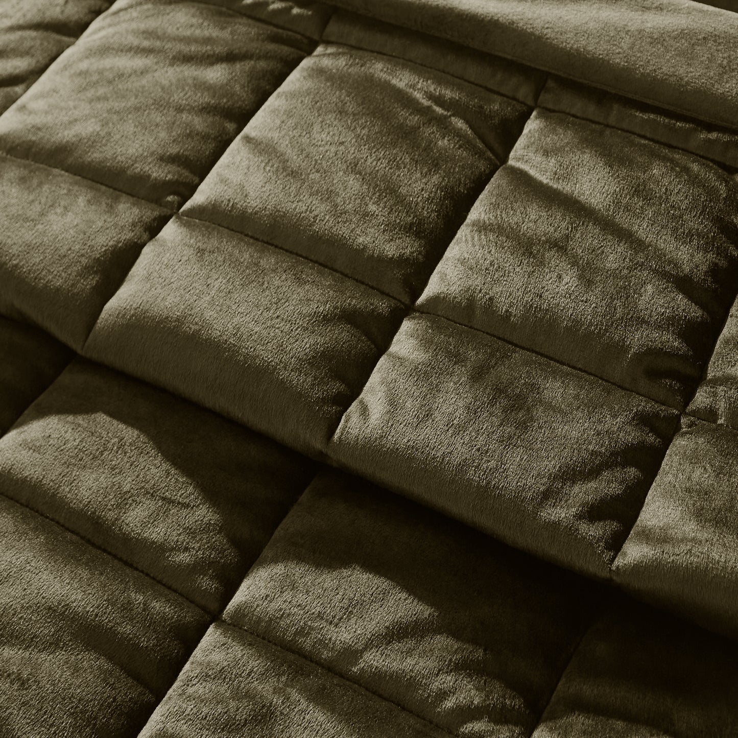 Catherine Lansfield Kingsley Matt Velvet Bedspread - Olive