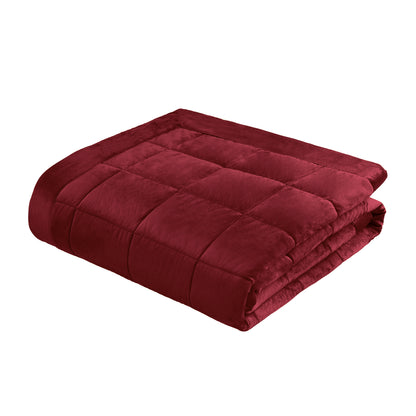 Catherine Lansfield Kingsley Matt Velvet Bedspread - Raspberry