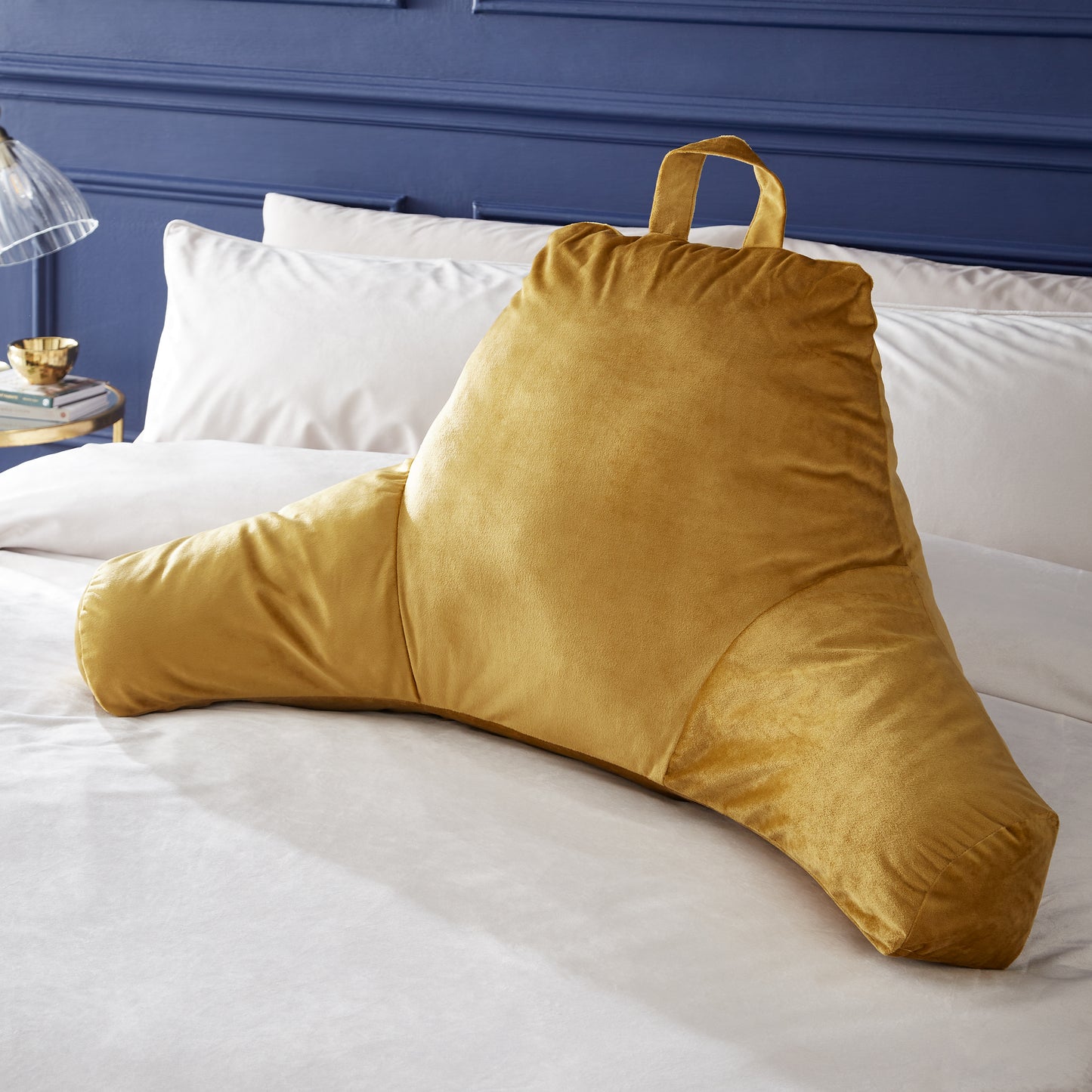 Catherine Lansfield Kingsley Matt Velvet Cuddle Filled Cushion - Ochre
