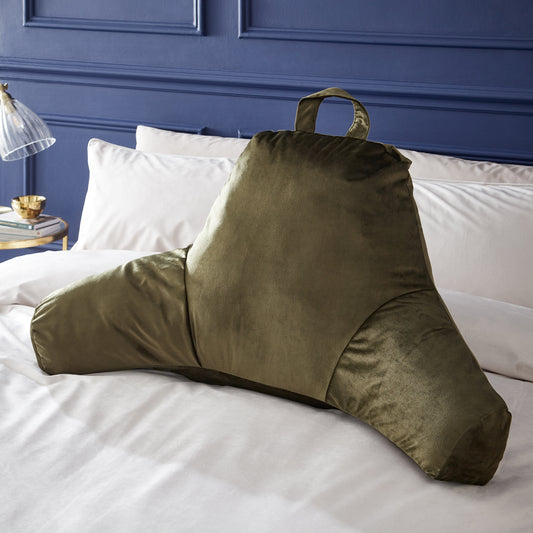 Catherine Lansfield Kingsley Matt Velvet Cuddle Filled Cushion - Olive
