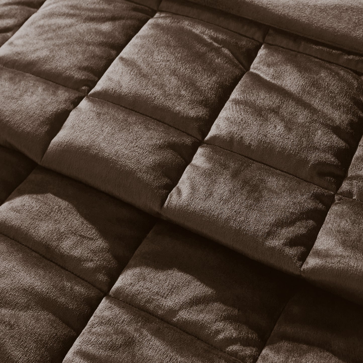 Catherine Lansfield Kingsley Matt Velvet Bedspread - Chocolate