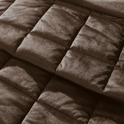 Catherine Lansfield Kingsley Matt Velvet Bedspread - Chocolate