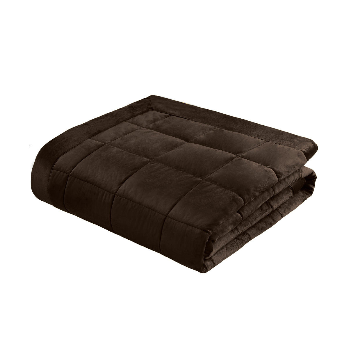Catherine Lansfield Kingsley Matt Velvet Bedspread - Chocolate