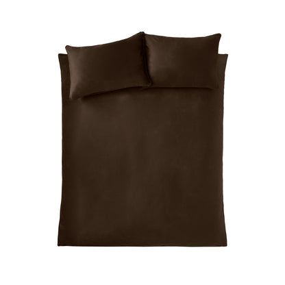 Catherine Lansfield Kingsley Matt Velvet Duvet Cover Set - Chocolate