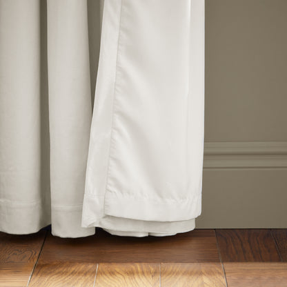 Catherine Lansfield Kingsley Matt Velvet Eyelet Curtains - Cream